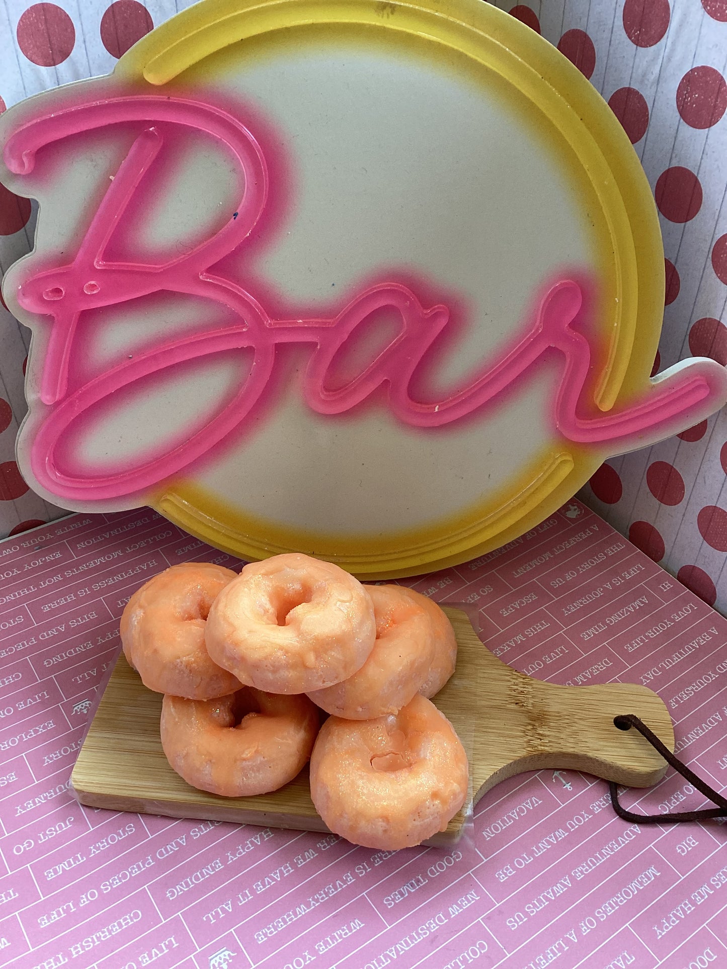 Peach fragrance mini wax melt donuts