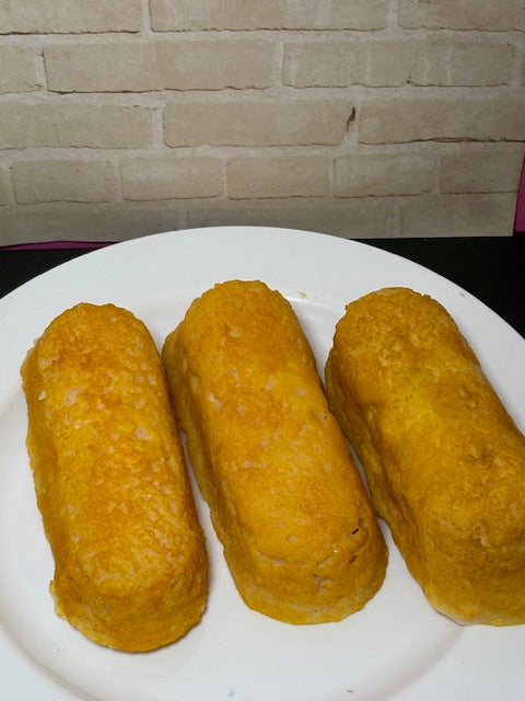 Golden sponge wax melt cake with a cream filling