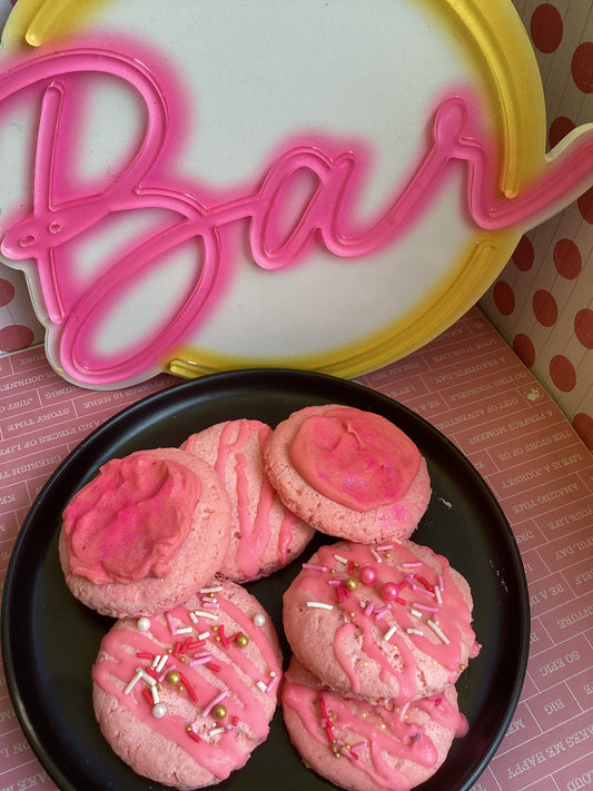 Pink rose fragrance wax melt cookie